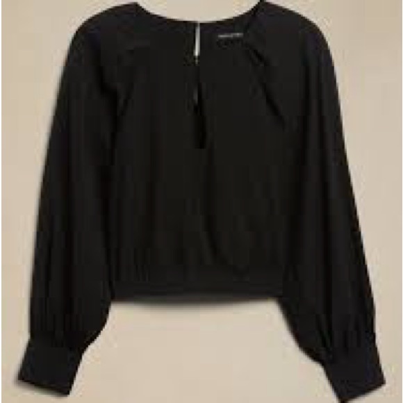 Banana Republic Black Keyhole Blouse - Picture 10 of 10